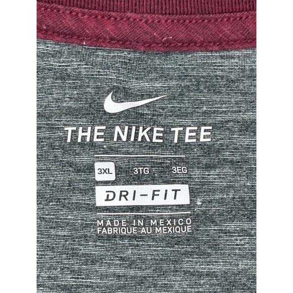 Florida State Seminoles Shirt Mens 3XL Gray Maroon NCAA Ringer Dri Fit Nike - Picture 9 of 10